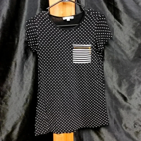 Polka dot with zipper pocket de collection size extra small T-shirt - Picture 1 of 4
